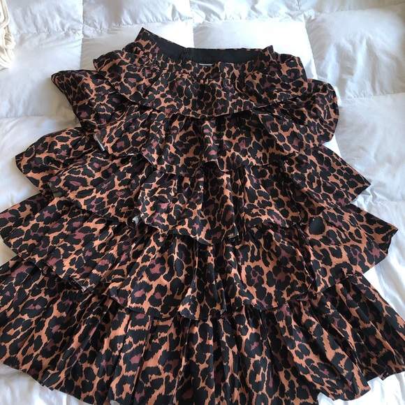 NWT J-Crew Ruffle maxi skirt in leopard - size 8 - Picture 7 of 9